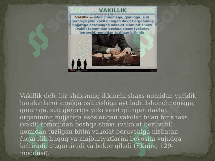 Vakillik bo’yicha umumiy qoidalar 3