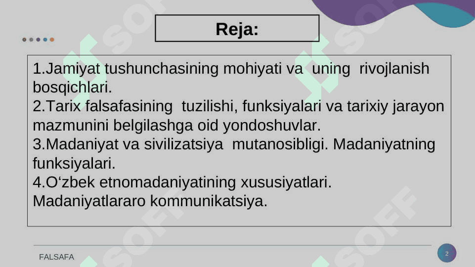 Jamiyat falsafasi 2