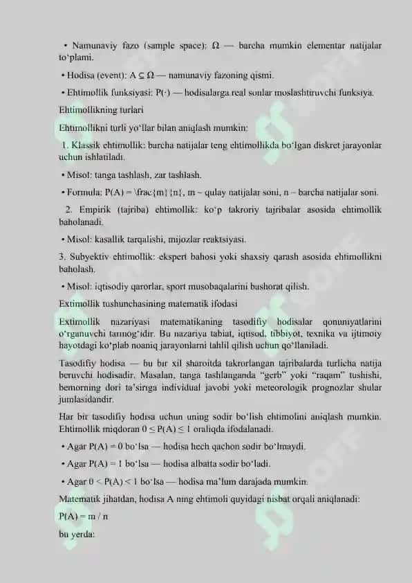 Ehtimollikning ENG Sodda Xossalari 6