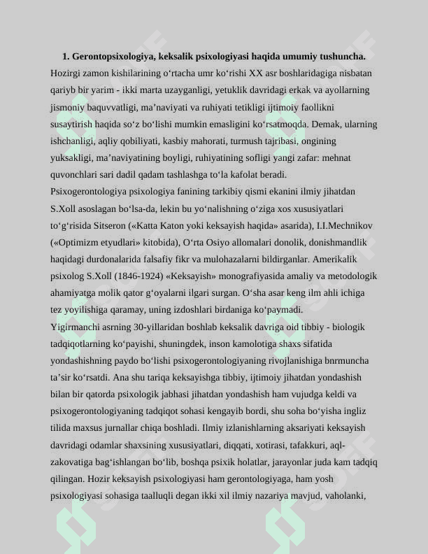 KEKSAYISH DAVRI PSIXOLOGIYASI 2