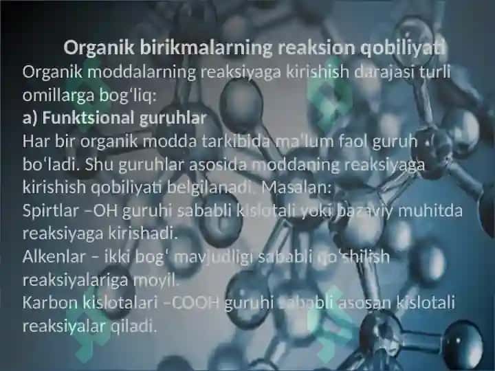Organik kimyo asoslari 7