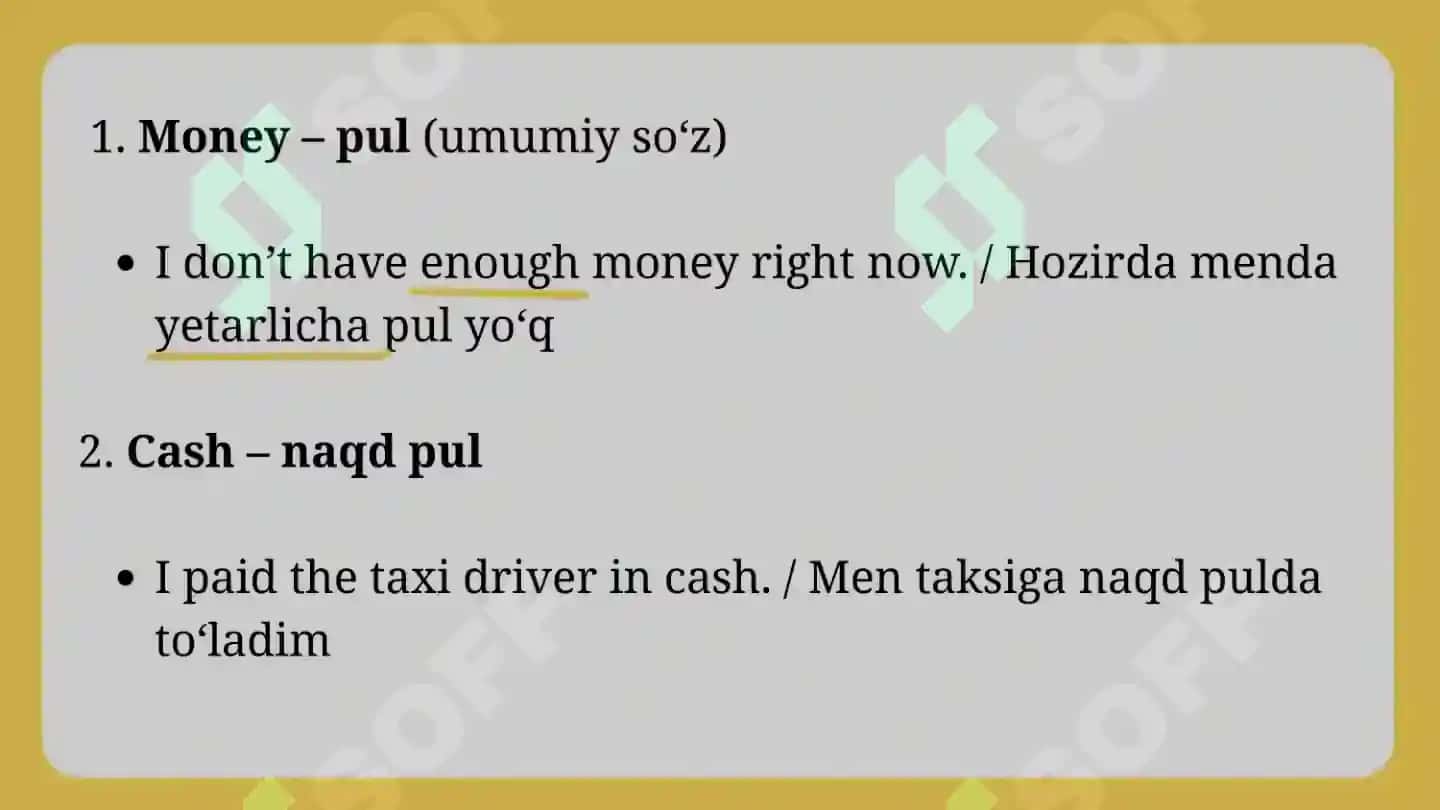 Speaking/Vocabulary/Money 2