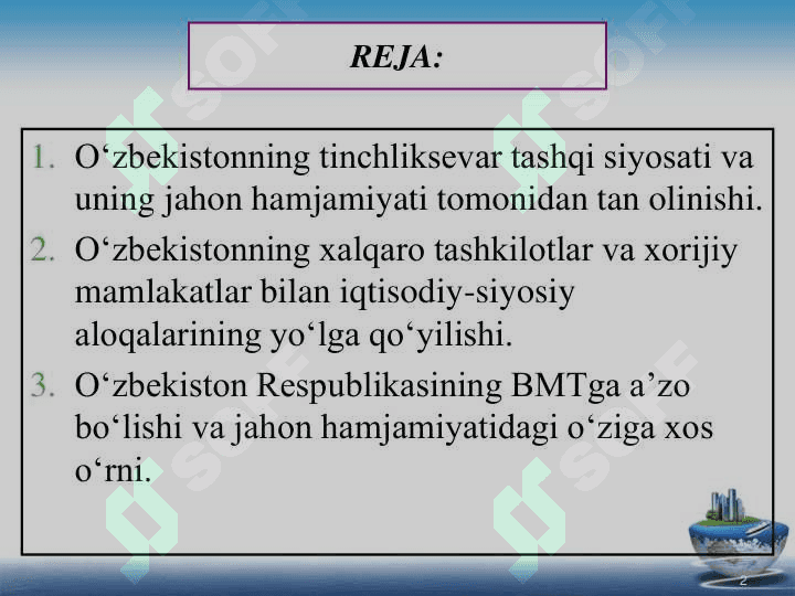 O'zbekiston va jahon jamiyati 2