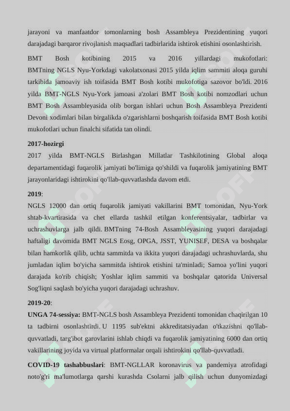 BMT ning xalqaro nodavlat tashkilotlari 5