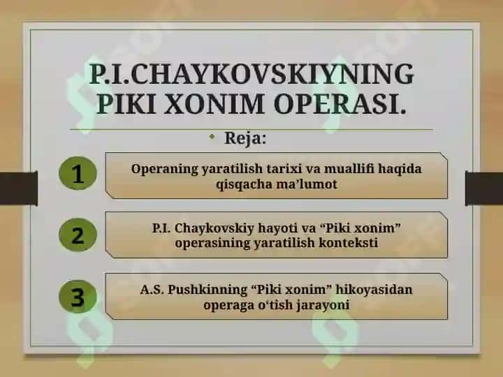 P.I.CHAYKOVSKIYNING PIKI XONIM OPERASI. 2
