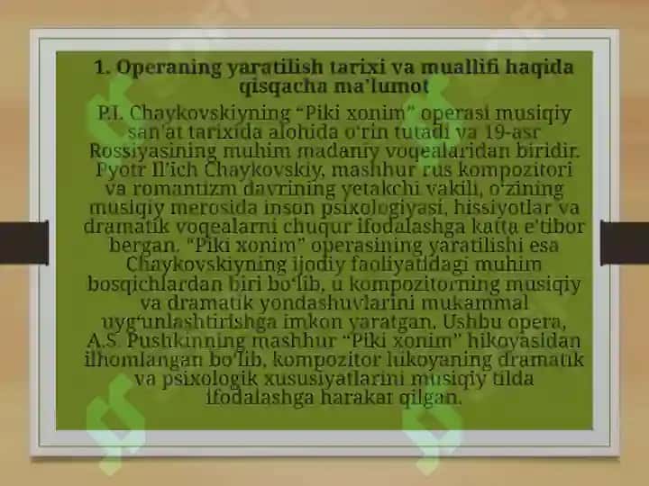 P.I.CHAYKOVSKIYNING PIKI XONIM OPERASI. 3