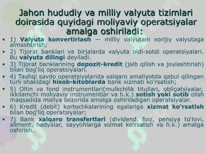JAHON VALYUTA TIZIMI 8