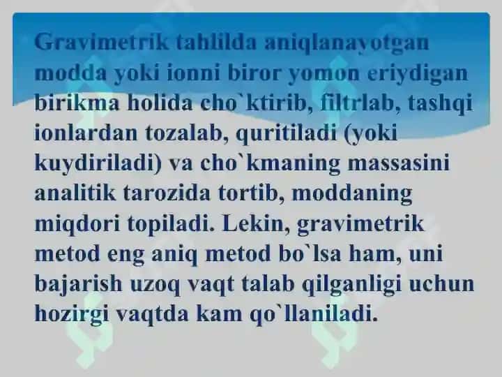 Miqdoriy tahlil 2