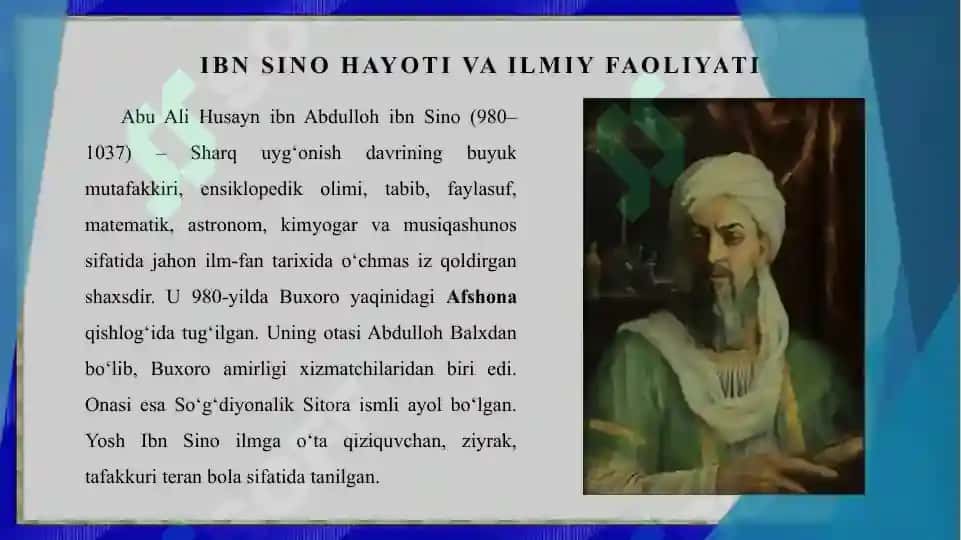 Ibn Sinoning merosining tibbiyotdagi oʻrni 3