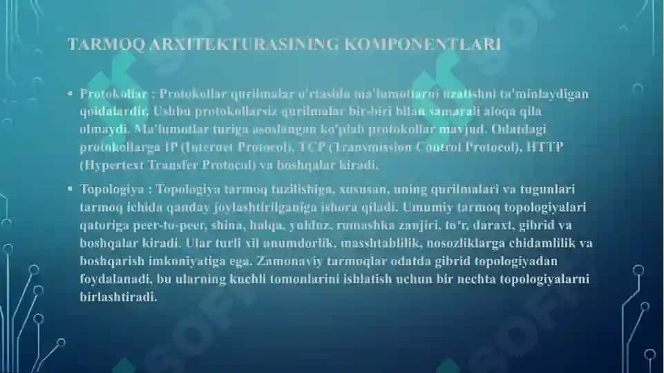 Tarmoq arxitekturalari 5
