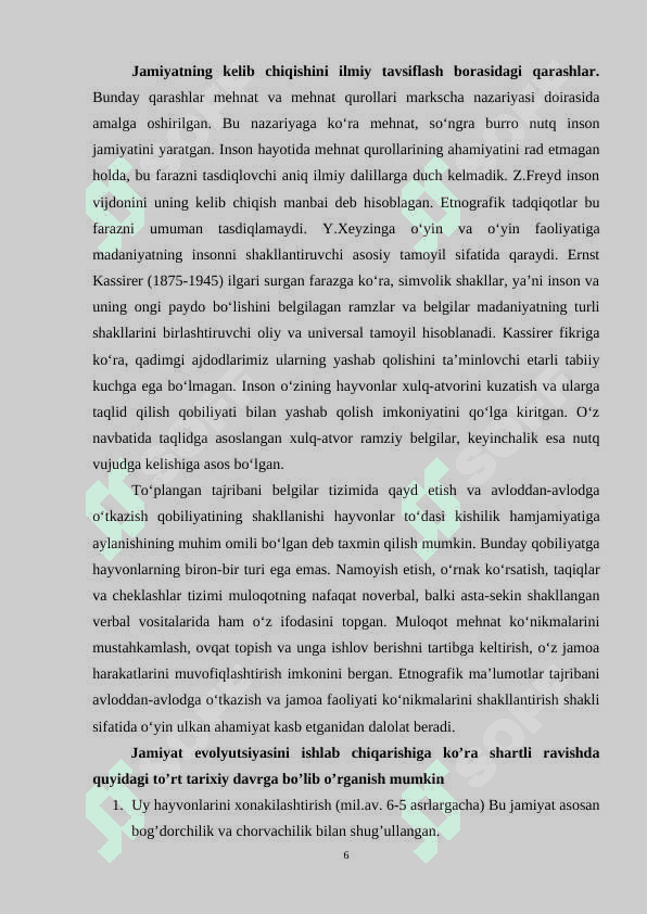 Jamiyat Falsafasi. 6
