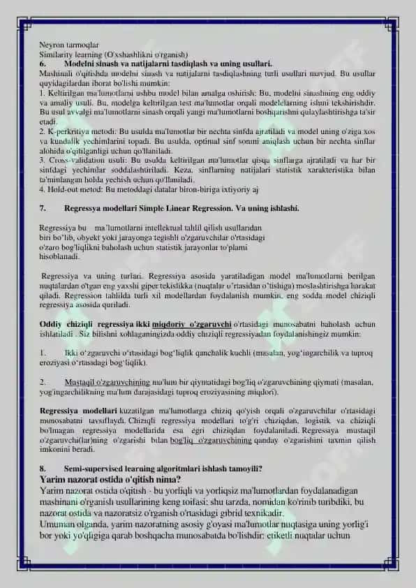 Yarim nazorat ostida o'rganish 4