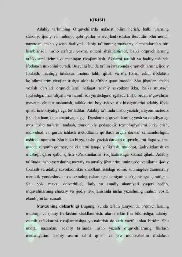 Adabiy ta'limda inshoning oʻrni 3