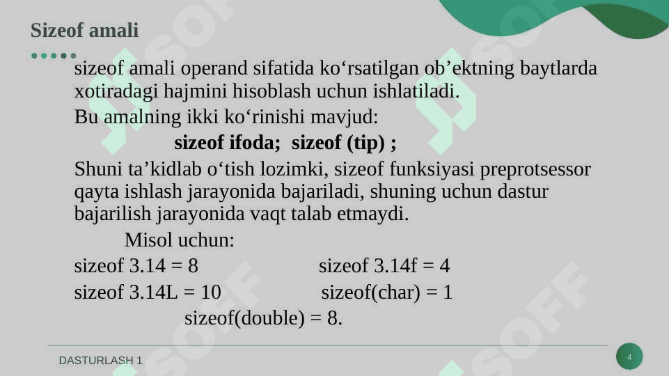 ALGORITMLASH VA DASTURLASHNING ASOSIY TUSHUNCHALARI. 4