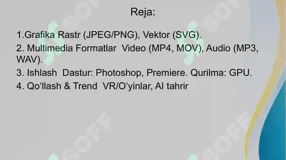 Kompyuter grafikasi va multimedia 2