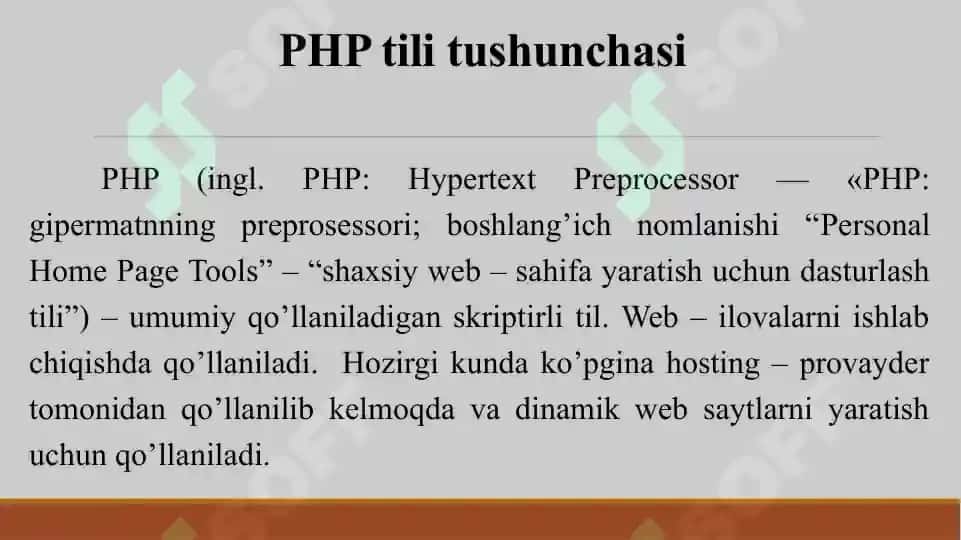 WEB DASTURLASH-PHP 2