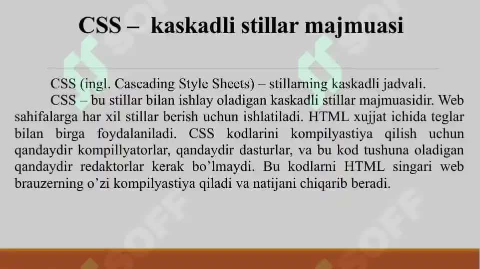 WEB DASTURLASH-CSS 2