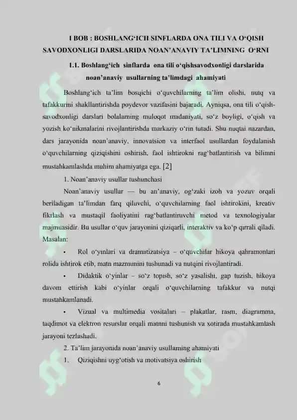 Boshlang‘ich sinflarda ona tili va o‘qish savodxonligi darslarida noan’anaviy usullardan foydalanish 6