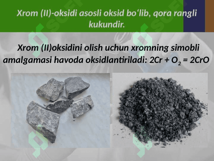 Xrom, uning birikmalari va xosslari 4