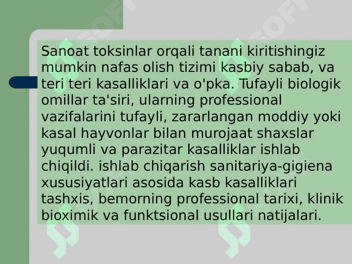 Kasb kasalliklari, kelib chiqish sabablari va oldini olish choralari 8