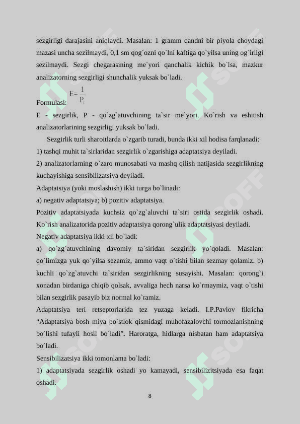 Sezgi va Sezgi Klassifikatsiyas 8