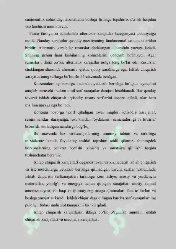 Ishlab chiqarish xarajatlari. 6