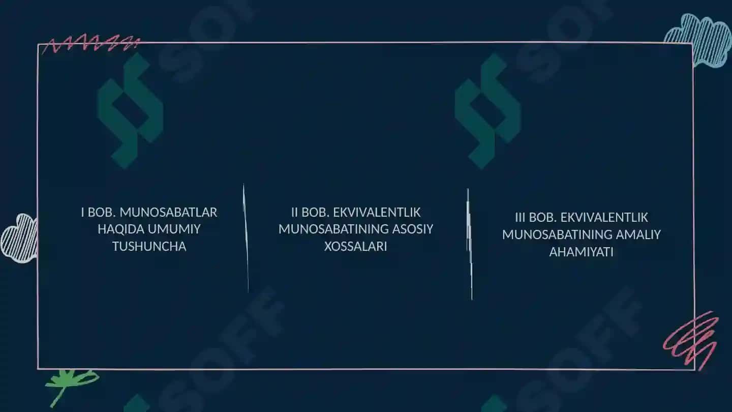 Ekvivalentlik munosabati 2