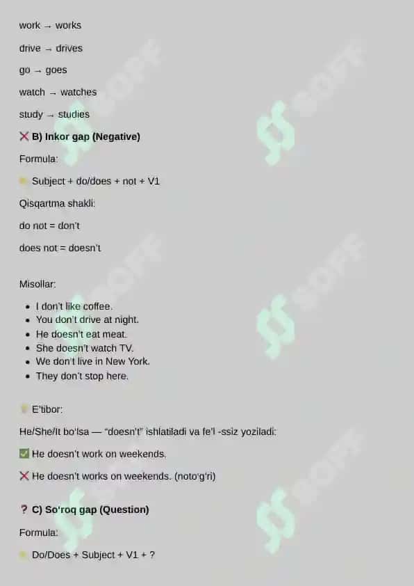 Present Simple 2