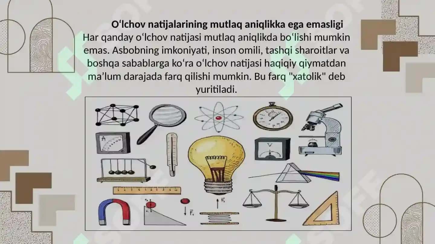 O‘lchash va o‘lchovdagi xatoliklar 4