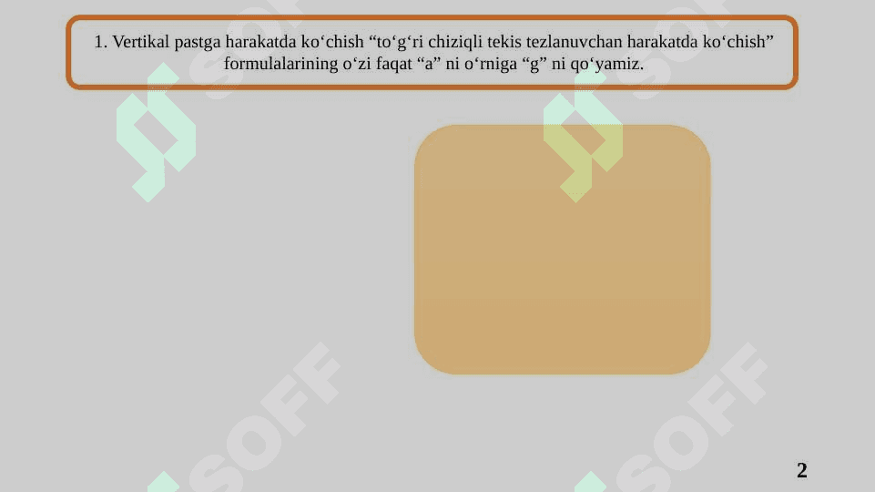 VERTIKAL PASTGA HARAKATDA KO‘CHISH 2