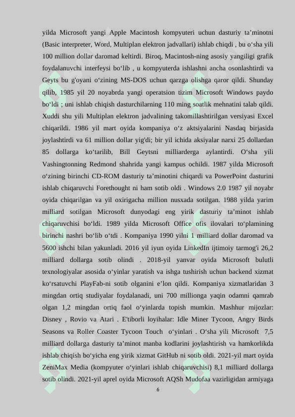 Microsoft Office dasturini o`qitish metodikasi 6