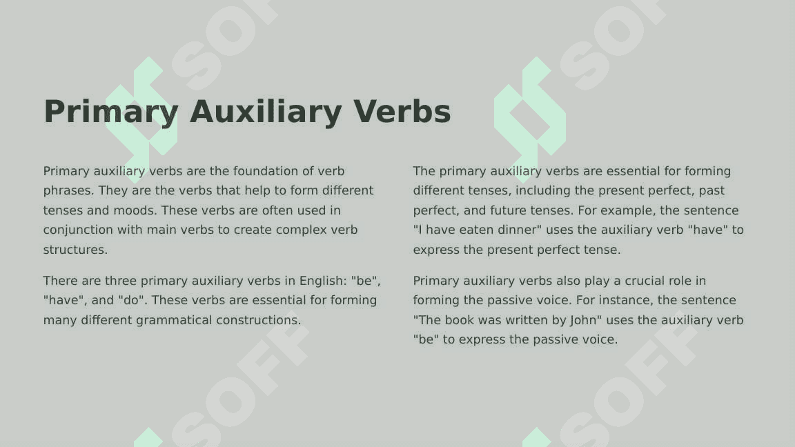 Auxiliary verbs 3
