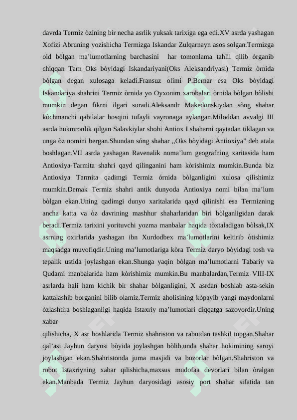 TERMIZ SHAHRINING TARIXI 4