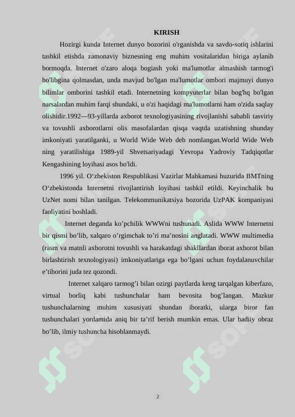 Internet tizimi va uning kelib chiqishi tarixi 2