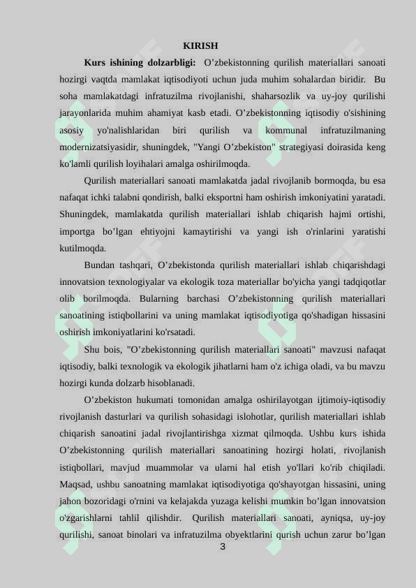 O’ZBEKISTONNING QURILISH MATERIALLARI SANOATI 3