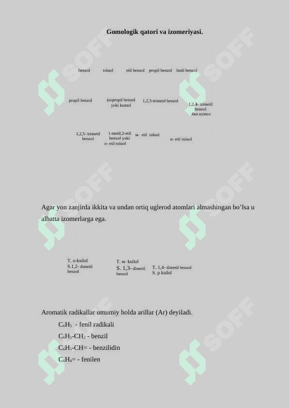 Aromatik uglevodorodlar. Benzol kurs ishi 6