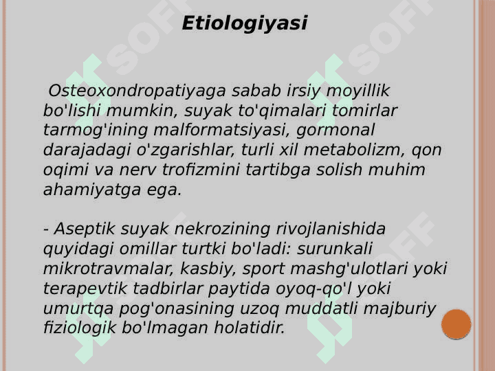 Ostioxondropatiyalar. 4