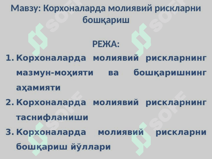 MOLIYAVIY MENEJMENTDA RISK 2