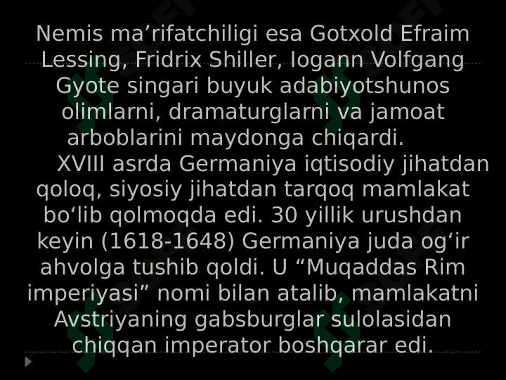 XVIII asr Yevropa ma’rifatchiligi adabiyoti 7