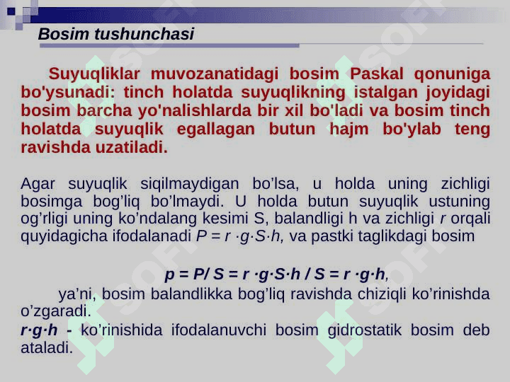 SUYUQLIKLAR MEXANIKASI ELEMENTLARI 5