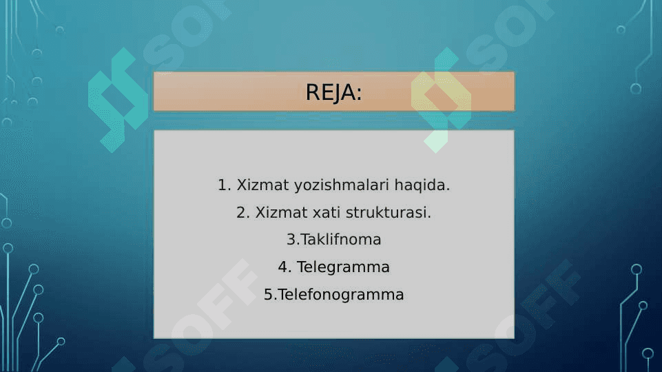 Xizmat yozishmalari 2