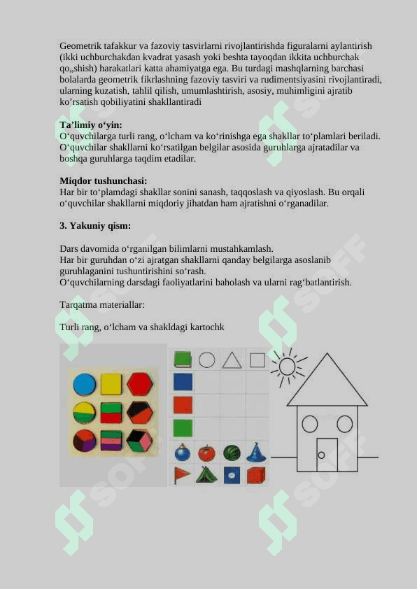 Elementar matematika fanidan dars ishlanmasi 2