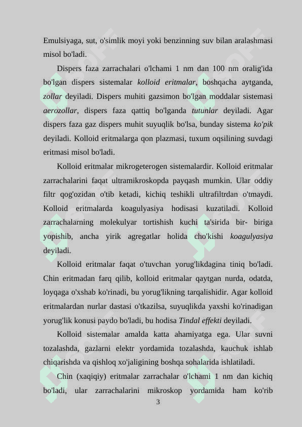 Eritmalar va ularning xossalari 3