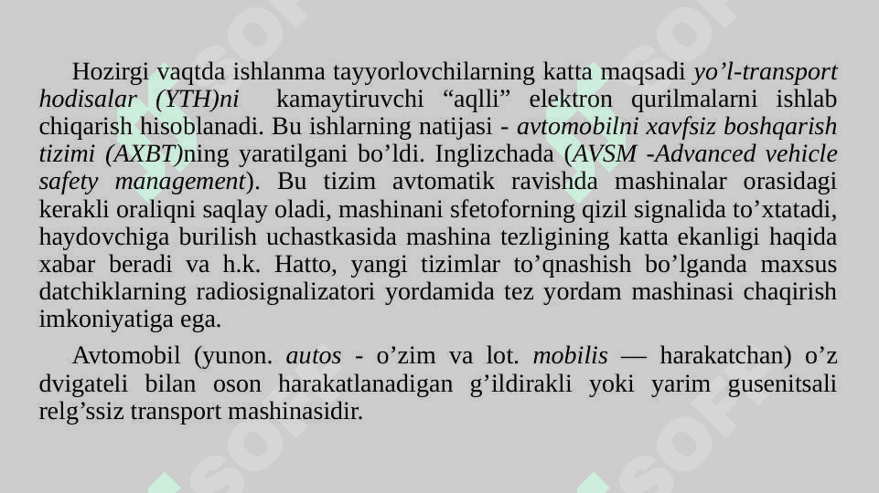 Mexatronika Tizimlarini Avtomobil Transportlarida Qo’llash 3