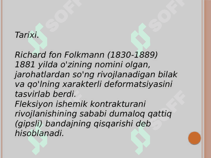 Folkman ishemik kontrukturasi 2