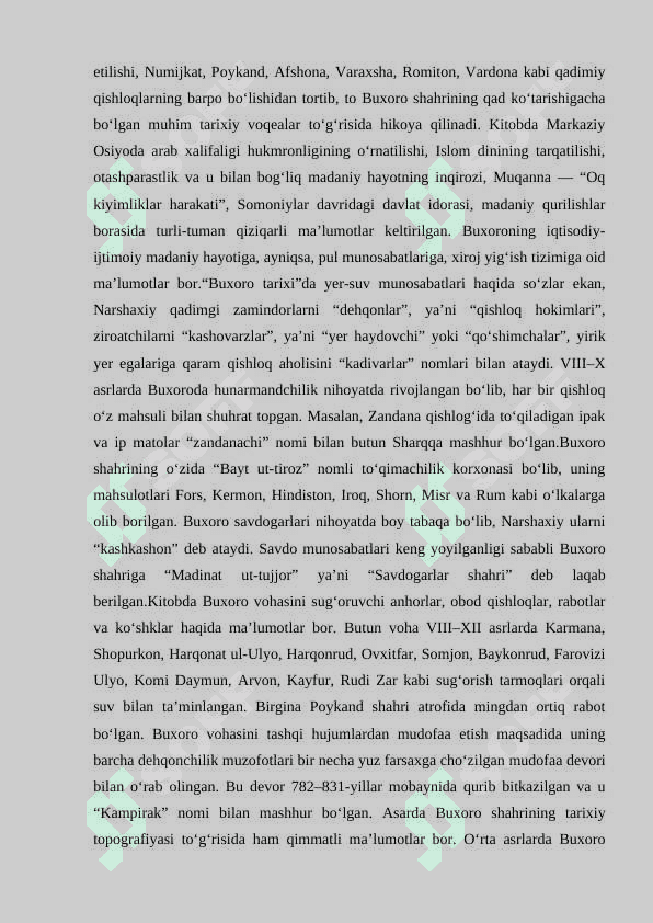 Narshaxiy va uning “Buxoro tarixi “asari 4