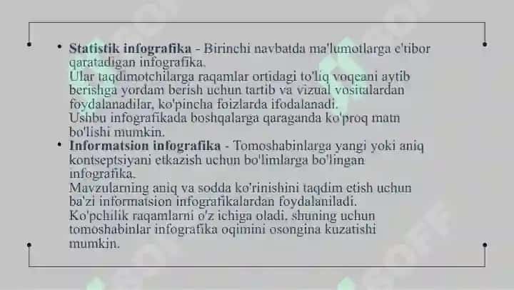 Infografikani yaratishga oid dasturiy ta'limotlar 8