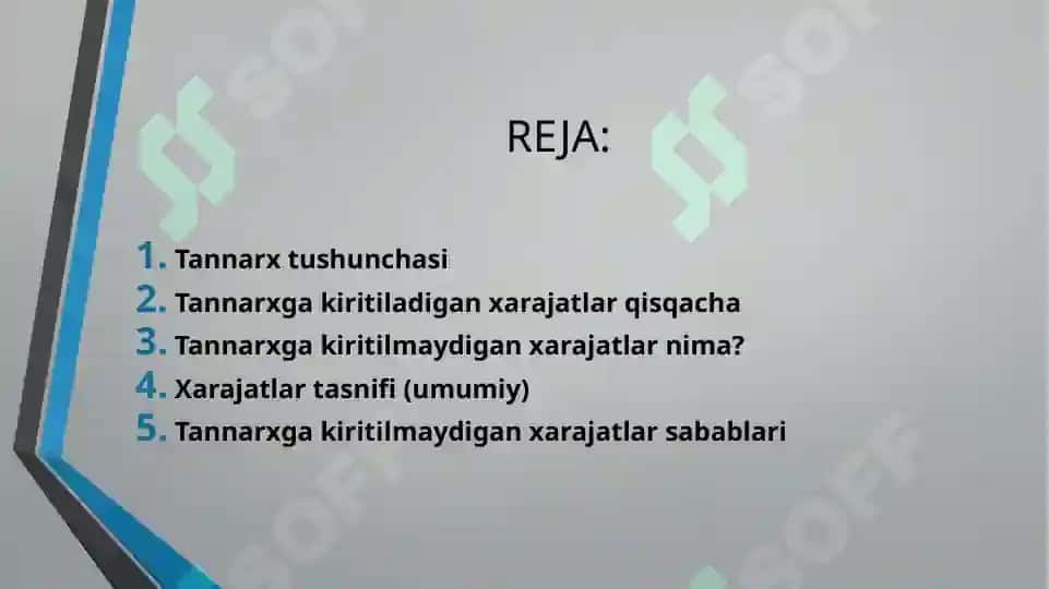 Mahsulot tannarxiga kiritilmaydigan xarajatlar tarkibi 2