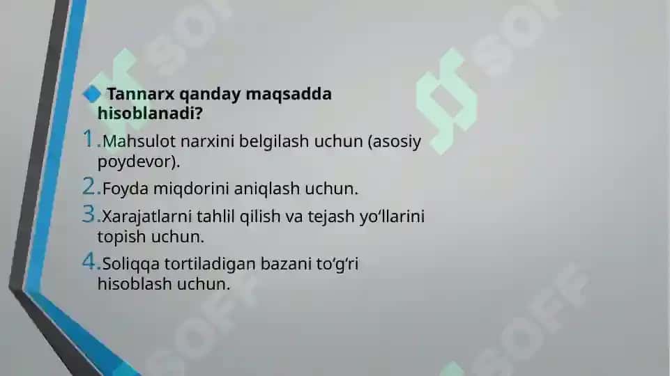 Mahsulot tannarxiga kiritilmaydigan xarajatlar tarkibi 4