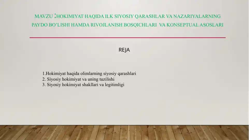 Hokimiyat haqida siyosiy qarashlar va nazariyalar